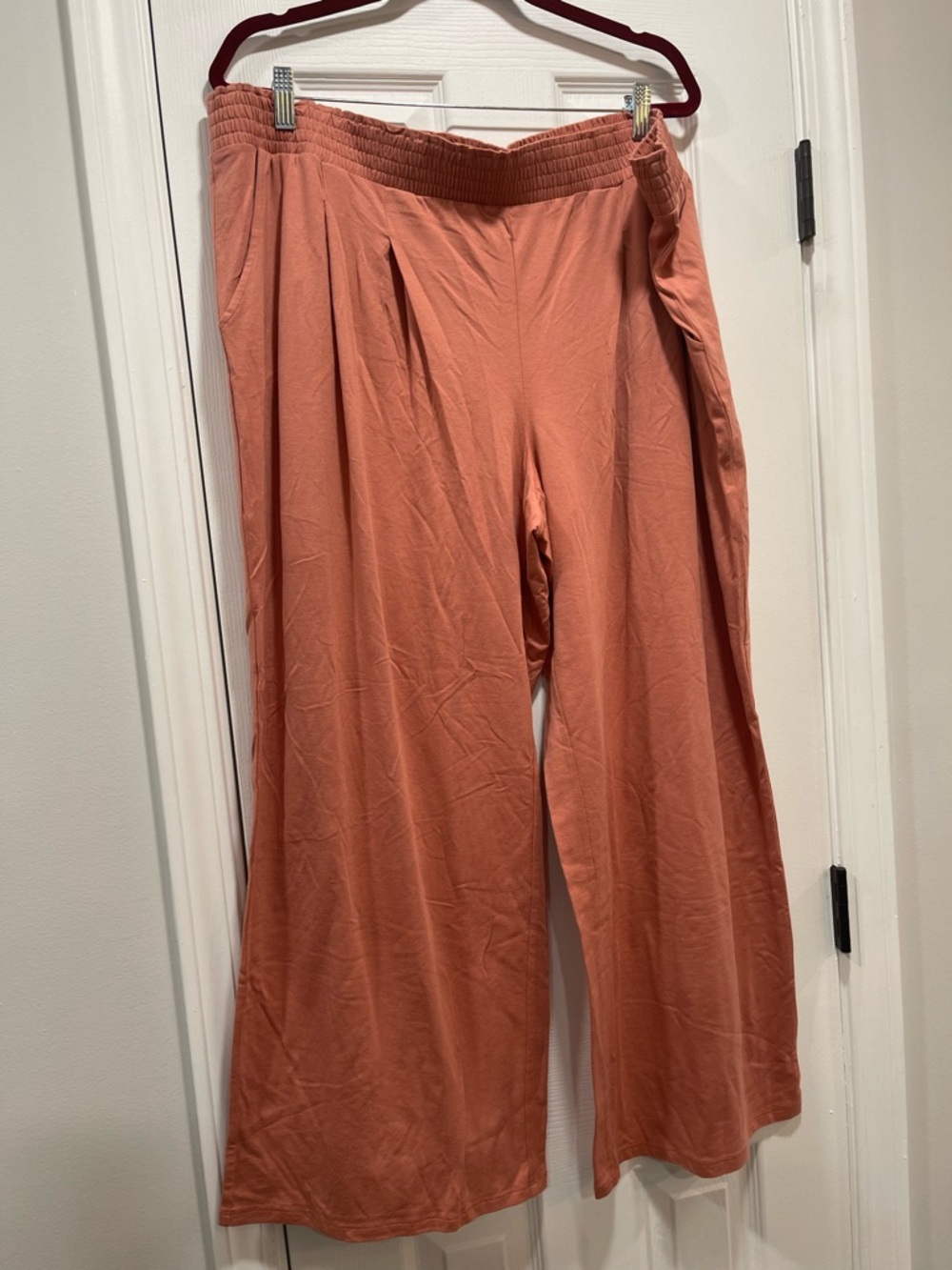 AnyBody Wide Leg Pants in Terracotta Orange